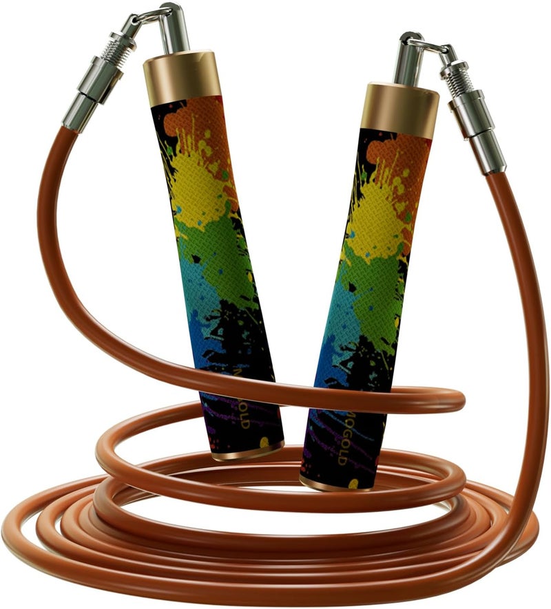 MOGOLD Weighted Jump Rope for Men Women -Interchangeable 1/5lb 1/4lb 1/2lb Heavy jump ropes - 360 Degree Spin - Length Adjustable,Ergonomics Leather Grip Skipping Rope for Fitness Weight Loss & More - Image 4